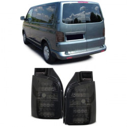 Átlátszó üveg LED hátsó lámpák LED füstszínű irányjelzővel Fekete VW Bus T5 03-09