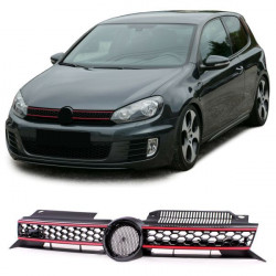 Sport méhsejt hűtőrács Fekete, piros VW Golf 6 és GTI 08-132