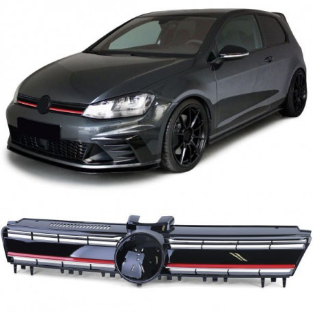 Body kitek és vizuális kiegészítők RACES hűtőrács (Sport) VW Golf 7 12-17-hez, fekete, piros | race-shop.hu