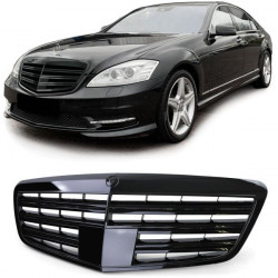 RACES hűtőrács (Sport) Mercedes S Class W221 without Distronic 09-13-hoz, fényes fekete