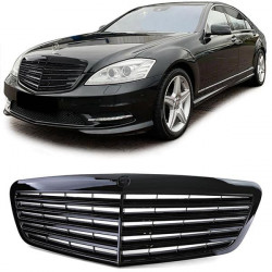 Sport hűtőrács fényes Fekete Mercedes S Class W221 Distronic nélkül 09-13