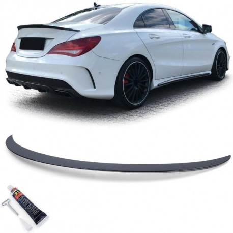 Body kitek és vizuális kiegészítők Sport hátsó spoiler ajak fényes Fekete ABE Mercedes CLA C117 13-19 | race-shop.hu