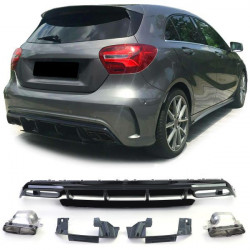 hátsó sport diffúzor kipufogóvégekkel Fekete Mercedes A Class W176 15-től