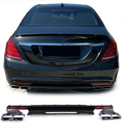 RACES hátsó diffúzor (Sport) Mercedes S Class W222 13-17-hez, fényes fekete