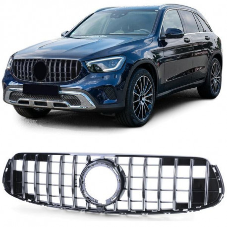 Body kitek és vizuális kiegészítők Sport hűtőrács Króm Fekete Mercedes GLC X253 SUV sportcsomaggal 20-tól | race-shop.hu