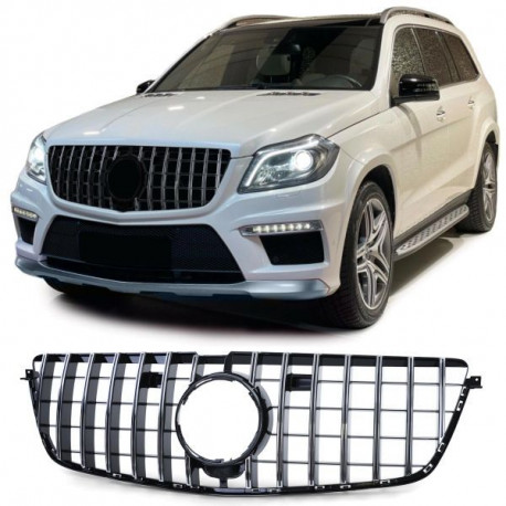 Body kitek és vizuális kiegészítők Sport hűtőrács fényes Fekete Króm Mercedes GL X166 12-15 | race-shop.hu