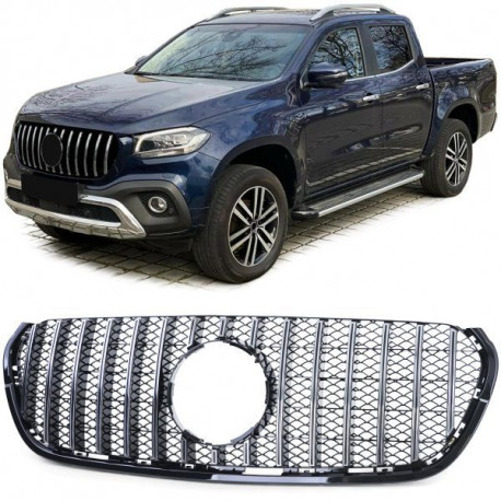 Body kitek és vizuális kiegészítők Sport hűtőrács Króm fényes Fekete Mercedes X Class W470 17-20 | race-shop.hu