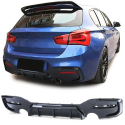RACES hátsó diffúzor (Sport) BMW 1 Series F20 F21 Facelift 15-19-hez, fényes fekete