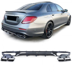 RACES hátsó diffúzor (Sport) Mercedes E Class W213 AMG Line nélkülihez, króm