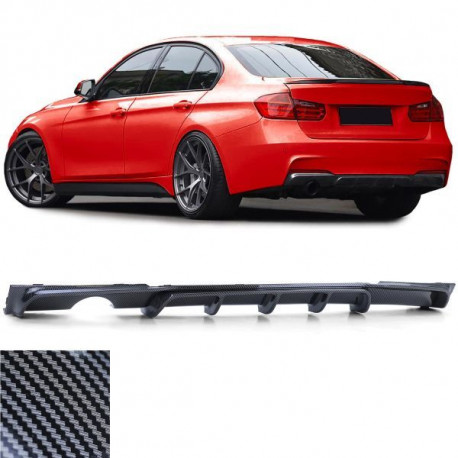 Body kitek és vizuális kiegészítők RACES hátsó diffúzor (Sport) BMW 3 series F30 sedan-hoz (kipufogó 1+0), karbon hatású | race-shop.hu