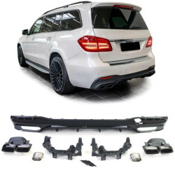 hátsó sport diffúzor készlet kipufogóvégekkel Fekete Mercedes GLS X166 15-19