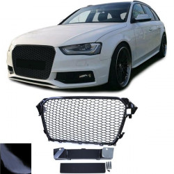 méhsejt hűtőrács Embléma nélkül fényes Fekete Audi A4 B8 8K facelift 11-15