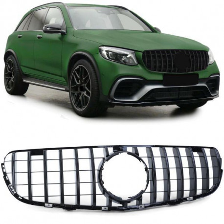 Body kitek és vizuális kiegészítők Sport hűtőrács fényesy Fekete Mercedes GLC X253 SUV 15-20 | race-shop.hu