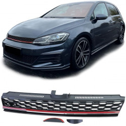 Sport méhsejt hűtőrács Embléma nélkül piros ívvel VW Golf 7 12-16