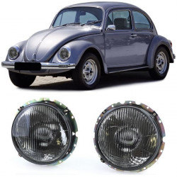 RACES első lámpák VW Beetle + Convertible 73-hoz, fekete-füstös