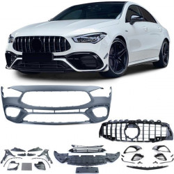 Sport lökhárító hűtőráccsal fényes Fekete Króm Mercedes CLA C118 19-től