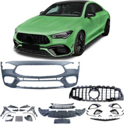 Sport lökhárító hűtőráccsal fényes Fekete Mercedes CLA C118 19-től
