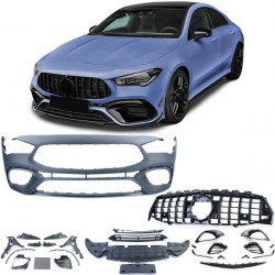 Sport lökhárító hűtőráccsal fényes Fekete Mercedes CLA C118 19-től