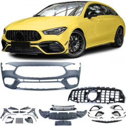Sport lökhárító hűtőráccsal fényes Fekete Mercedes CLA X118 19-től