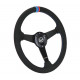 Kormányok 3 küllős sportkormány NRG M3-Style, 350mm, alcantara, 38mm mélység, fekete/kék | race-shop.hu