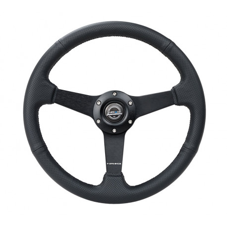 Kormányok 3 küllős sportkormány NRG, 350mm, bőr, 38mm mélység, fekete | race-shop.hu
