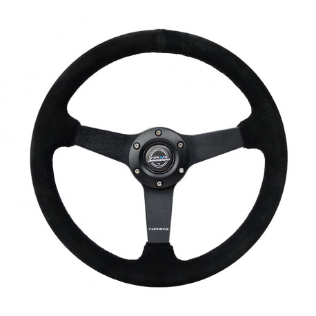Kormányok 3 küllős sportkormány NRG, 350mm, velúr, 38mm mélység, fekete | race-shop.hu