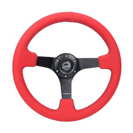 Kormányok 3 küllős sportkormány NRG, 350mm, alcantara, 75mm mélység, piros/fekete | race-shop.hu