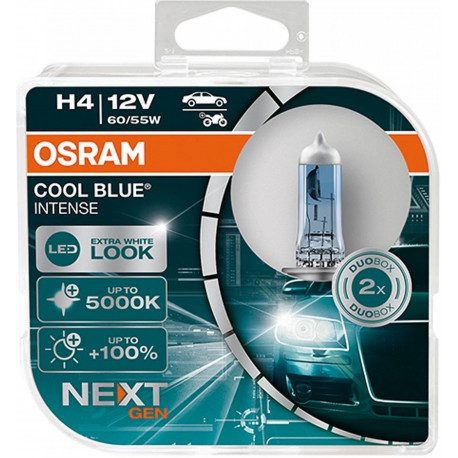 Izzók és xenonlámpák Osram halogén fényszóró lámpák COOL BLUE INTENSE (NEXT GEN) H4 (2db) | race-shop.hu