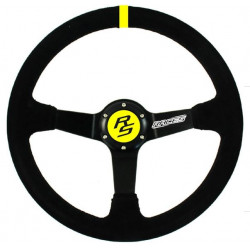 3 küllős sportkormány RACES Giallo Clarus, 350mm, velúr, 90mm mélység, fekete/sárga