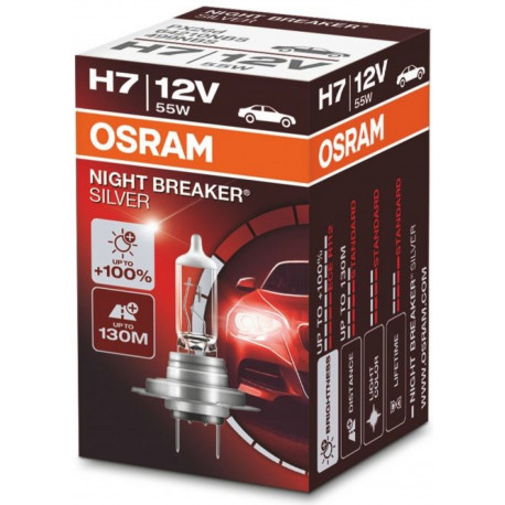 Izzók és xenonlámpák Osram halogén fényszóró lámpák NIGHT BREAKER SILVER H7 (1db) | race-shop.hu