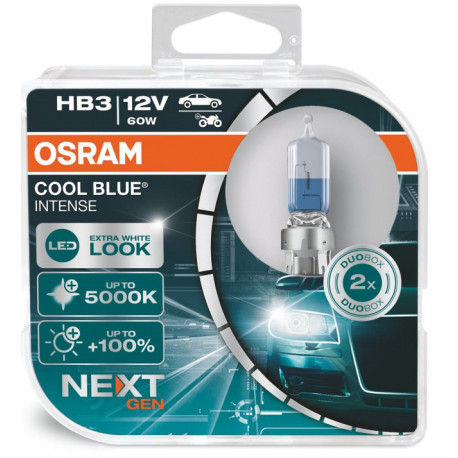 Izzók és xenonlámpák Osram halogén fényszóró lámpák COOL BLUE INTENSE (NEXT GEN) HB3 (2db) | race-shop.hu