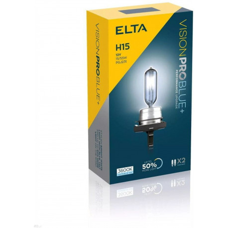 Izzók és xenonlámpák ELTA VISION PRO BLUE+ 12V 15/55W halogén fényszórók PGJ23t-1 H15 (2db) | race-shop.hu