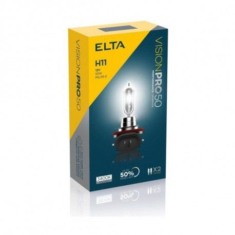 Izzók és xenonlámpák ELTA VISION PRO 50 12V 55W halogén fényszórók PGJ19-2 H11 (2db) | race-shop.hu