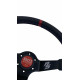 Kormányok 3 küllős sportkormány RACES Hellrot, 350mm, műbőr, 90mm mélység, fekete/piros | race-shop.hu
