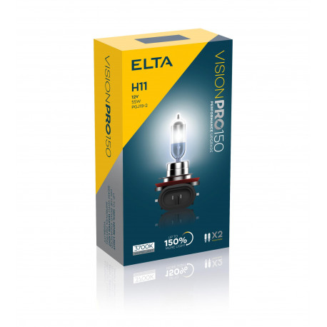 Izzók és xenonlámpák ELTA VISION PRO 150 12V 55W halogén fényszórók PGJ19-2 H11 (2db) | race-shop.hu