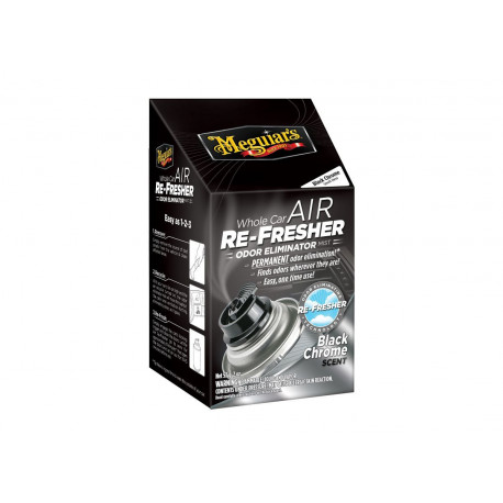 Belső Meguiars Air Re-Fresher Odor Eliminator - Black Chrome Scent - tisztítószer + szagelnyelő + frissítő, illatosító Black Chrome, 7 | race-shop.hu