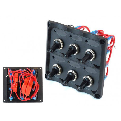 Indítási Panelek RACES start panel 12V, 6xON-OFF, 3x15A biztosítéktartó | race-shop.hu