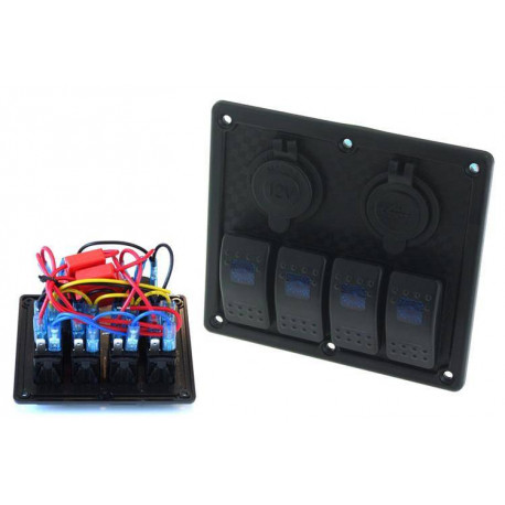 Indítási Panelek Indítópanel ON-OFFx5, 1xZ, 2xUSB 3.1A , 2xB 15A Kék | race-shop.hu
