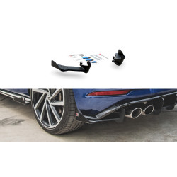 MAXTON DESIGN Racing Durability hátsó oldalsó splitterek + flapsok VW Golf 7 R Facelift-hez, fekete