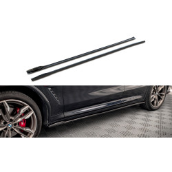 MAXTON DESIGN küszöb toldatok BMW X3 M40d / M40i / M-Pack G01-hez, fényes fekete, V2