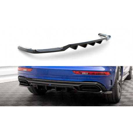 Body kitek és vizuális kiegészítők MAXTON DESIGN központi hátsó splitter Audi Q5 S-Line SUV Mk2 Facelift-hez (függőleges sávokkal), fényes fekete | race-shop.hu