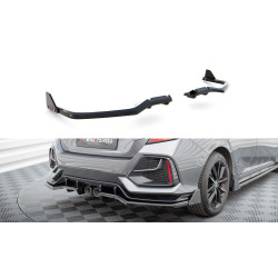 Központi hátsó splitter (függőleges sávokkal) + Fékszárnyak Honda Civic Sport Mk 10 Facelift