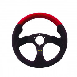 3 küllős sportkormány RRS RACER, 320mm, velúr, mélység nélkül, fekete/piros