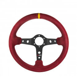 3 küllős sportkormány RRS Corsa 90, 350mm, velúr, 90mm mélység, piros/szürke/sárga