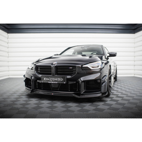 Body kitek és vizuális kiegészítők MAXTON DESIGN első splitter BMW M2 G87-hez, fényes fekete, V1 | race-shop.hu