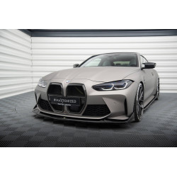 MAXTON DESIGN első splitter (CSL look) BMW M4 G82 / M3 G80-hoz, fényes fekete, V4