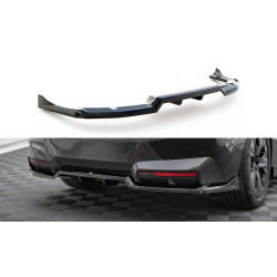 MAXTON DESIGN központi hátsó splitter BMW iX M-Pack i20-hoz (függőleges sávokkal), fényes fekete