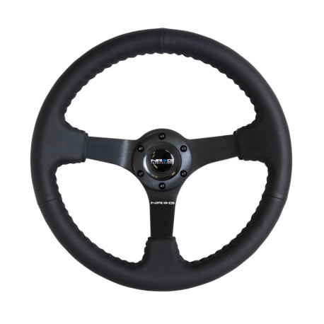 Kormányok 3 küllős sportkormány NRG, 350mm, bőr, 75mm mélység, fekete | race-shop.hu