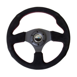 3 küllős sportkormány NRG RACE, 320mm, velúr, 25mm mélység, fekete/szürke