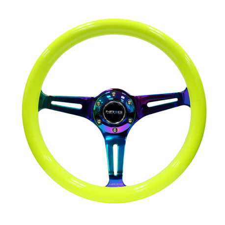 Akciók 3 küllős sportkormány NRG Classic, 350mm, fa, 38mm mélység, sárga/neon | race-shop.hu